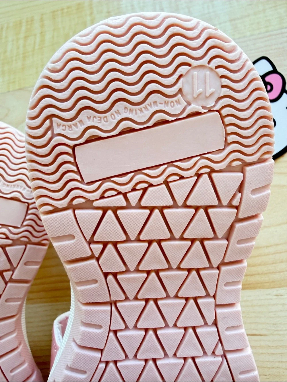 Hello Kitty Peach Pink Girls' Sandals with Rainbow Motif